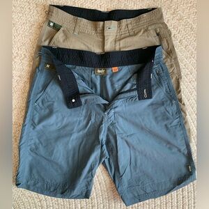 Howler Brothers Men's Hybrid Shorts in Blue and Khaki